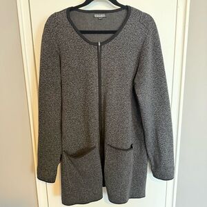 Original Nicole Miller Y2K Era Longline Knit Cardigan – Charcoal Grey – XL